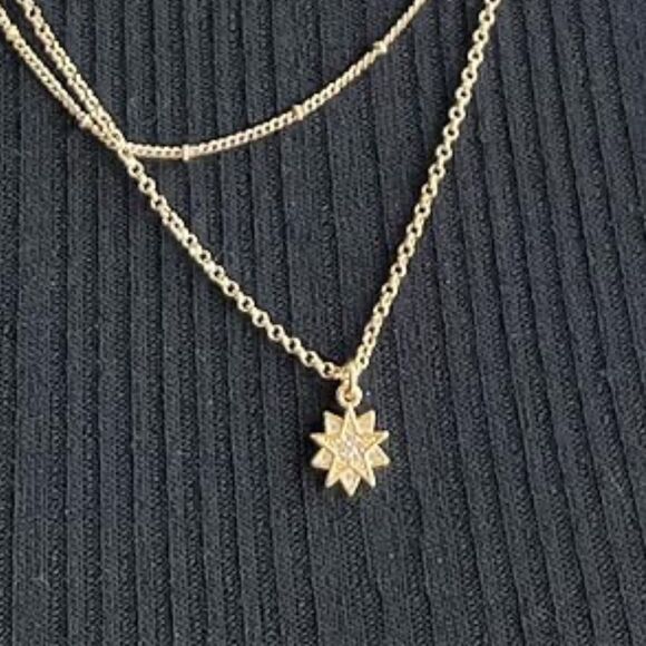 NEW Allison Rose Atelier 2pc Celestial CZ Gold Star
Engraved Layered Necklace - Picture 3 of 9